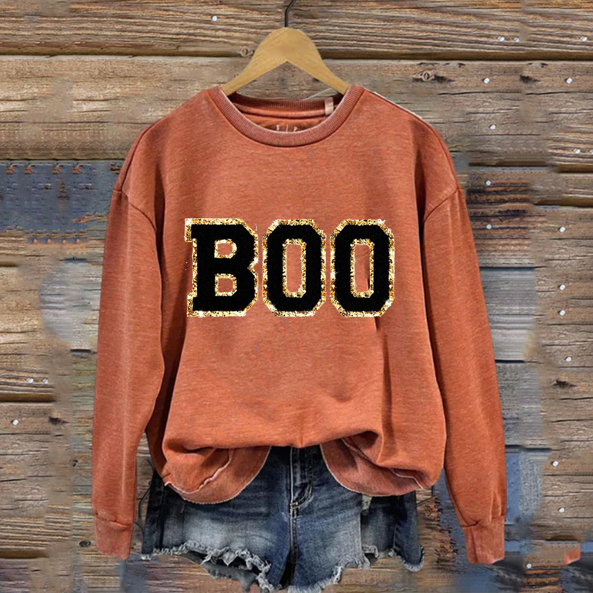 Printed Gold Halloween Sweatshirt