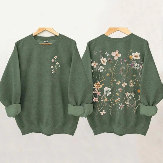 Vintage Pressed Flowers  Sweatshirt