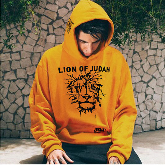 Lion Of Judah Print Men's Christian Hoodie