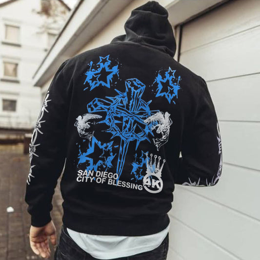 San Diego City Of Blessing Print Hoodie