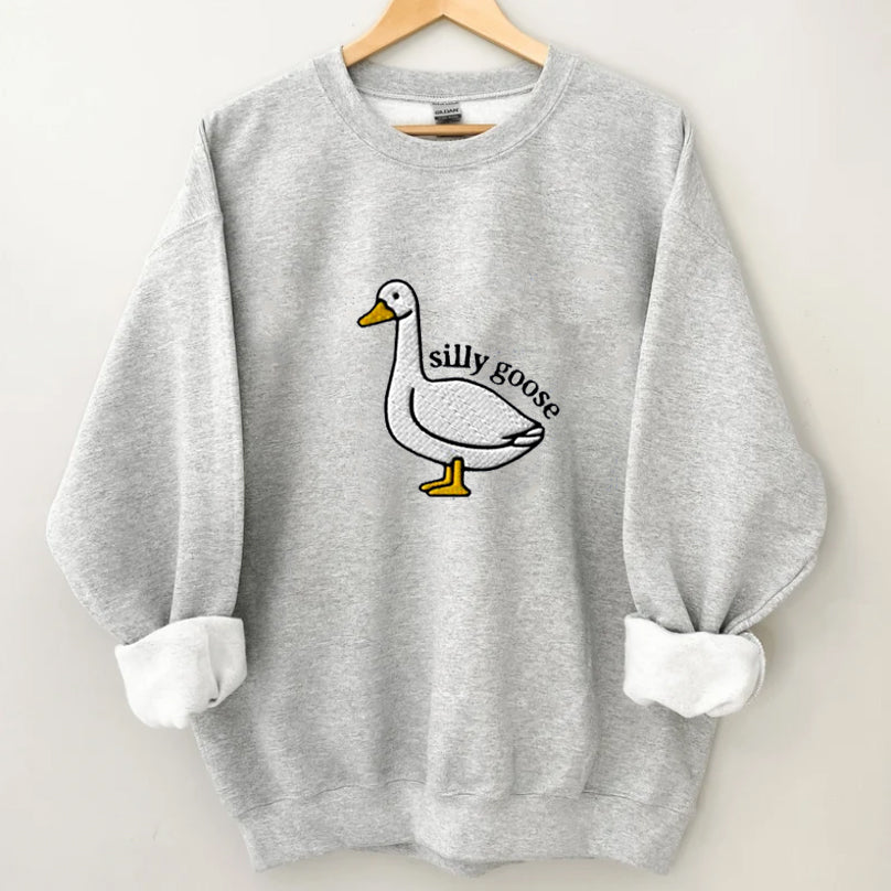 Silly Goose Embroidered Sweatshirt