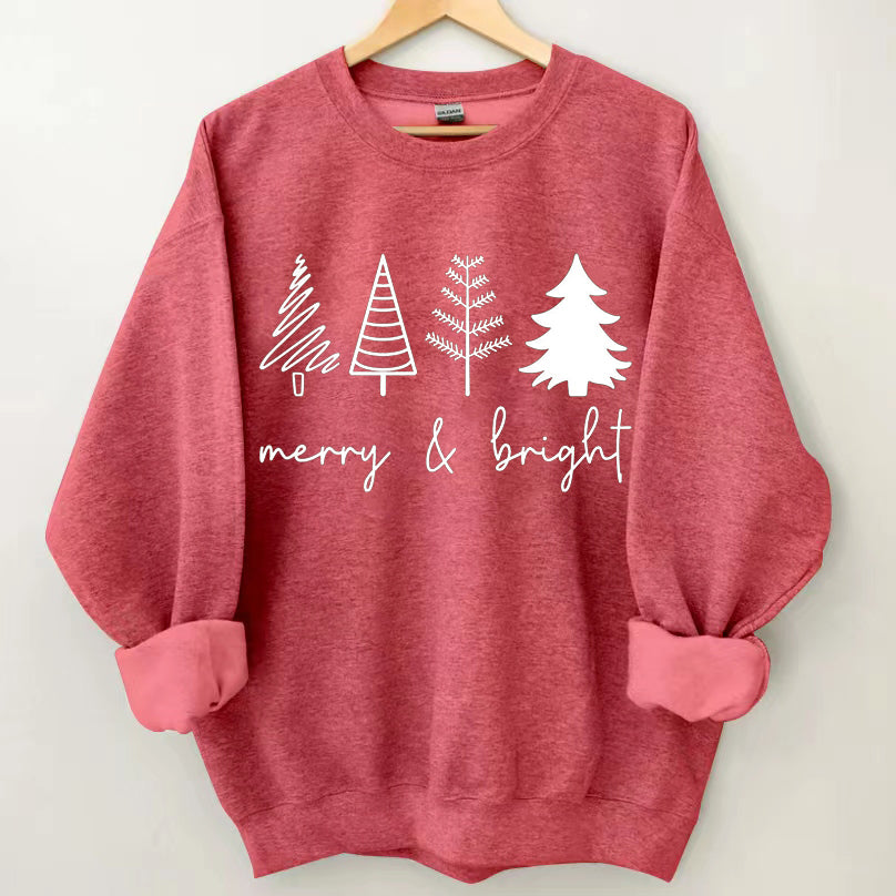 Merry & Bright Christmas Trees Sweatshirt