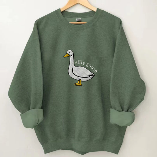 Silly Goose Embroidered Sweatshirt