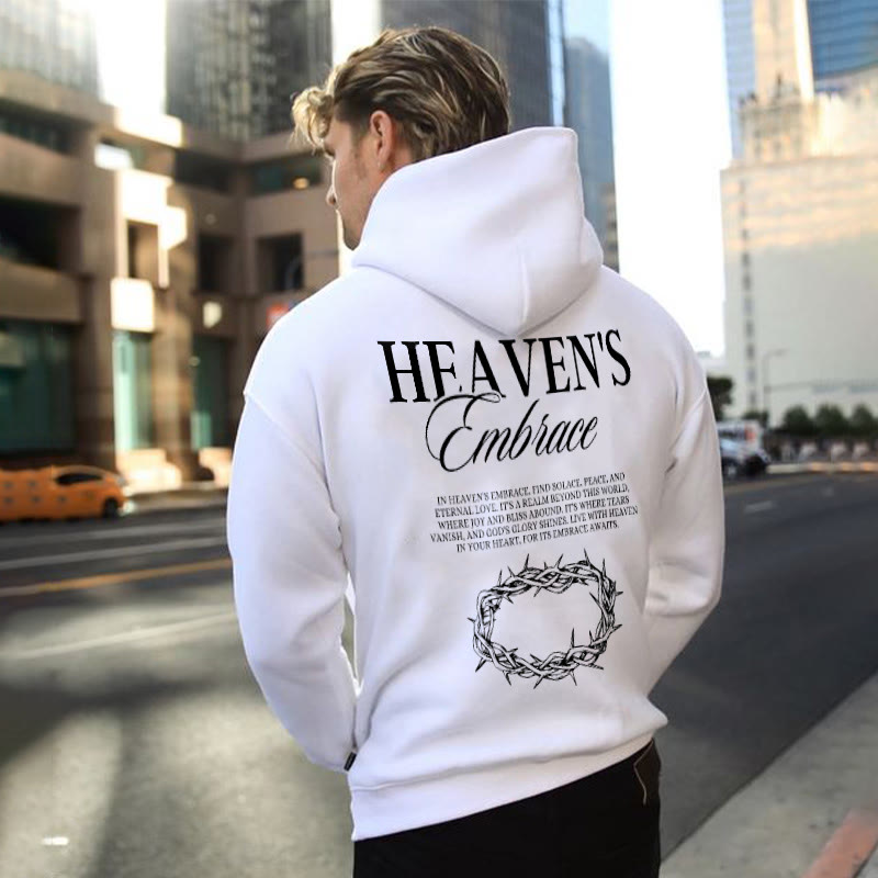 Heaven's Embrace Print Long Sleeve Men's Hoodie