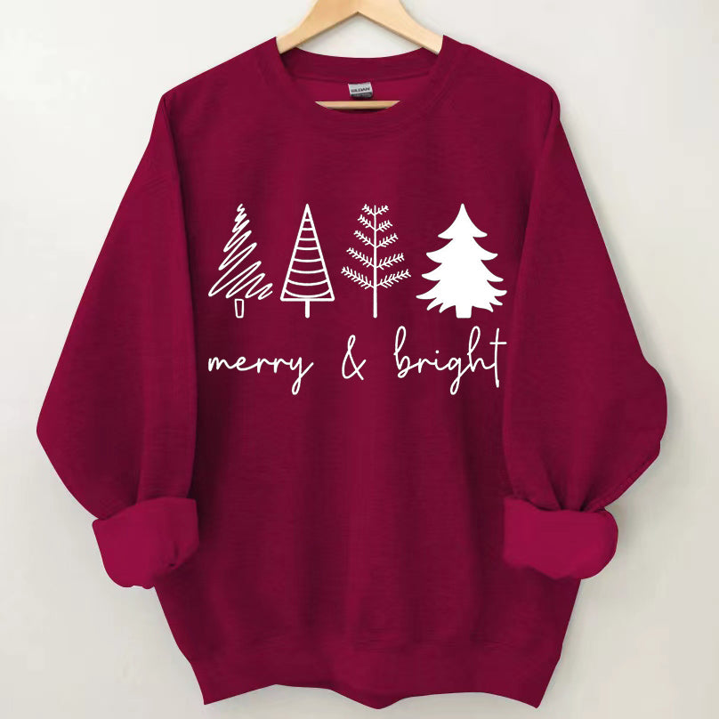 Merry & Bright Christmas Trees Sweatshirt