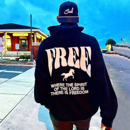 Where The Spirit Of The Lord Is There Is Freedom Print Hoodie