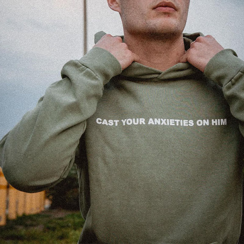 Cast Your Anxieties On Him Print Hoodie