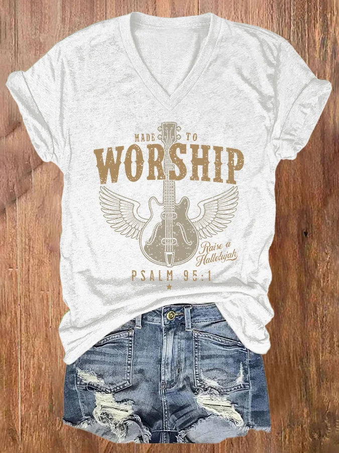 Psalm 95 Faith V neck T-Shirt