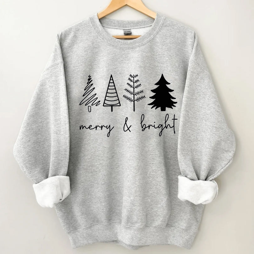 Merry & Bright Christmas Trees Sweatshirt