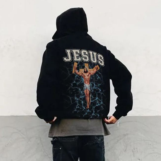 God's Work Print Long Sleeve Hoodie